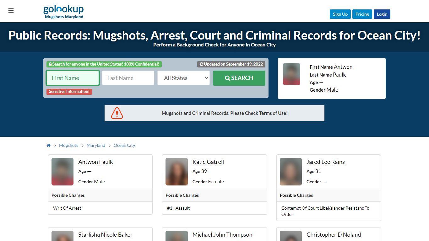 Mugshots Ocean City, Arrest Records Ocean City - GoLookUp